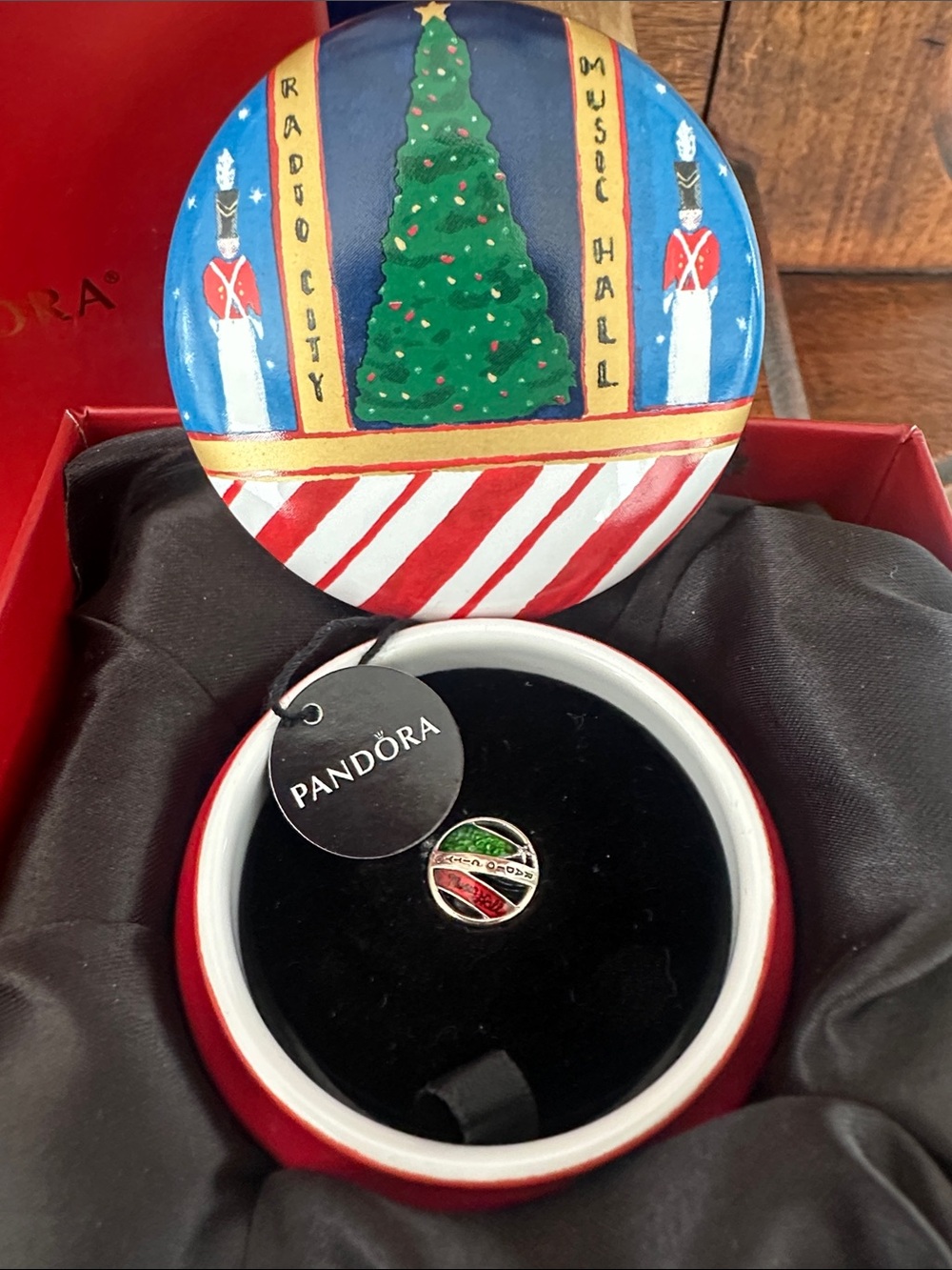 Pandora Red Green White Holiday Enamel Charm